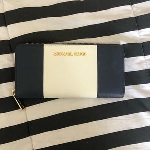 Michael Kors navy & white wallet